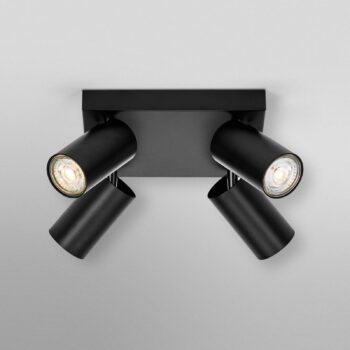 OSRAM stropné bodové svetlá OCTAGON PLATE, čierny, 4-pl. GU10-LED 927