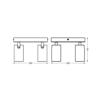 OSRAM stropné bodové svetlá OCTAGON PLATE, čierny, 4-pl. GU10-LED 927