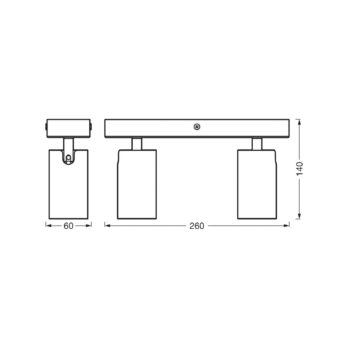 OSRAM stropné bodové svetlá OCTAGON čierny 2-pl. GU10-LED 927 stmievateľné