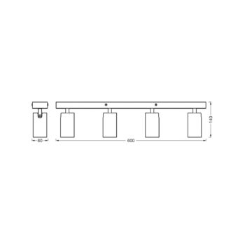 OSRAM stropné bodové svetlá OCTAGON čierny 4-pl. GU10-LED 927 stmievateľné
