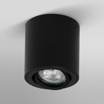 OSRAM stropné bodové svetlá ROUND, čierny, Ø 8 cm, kov, GU10