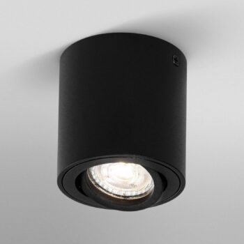 OSRAM stropné bodové svetlá ROUND, čierny, Ø 8 cm, kov, GU10