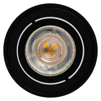 OSRAM stropné bodové svetlá ROUND, čierny, Ø 8 cm, kov, GU10