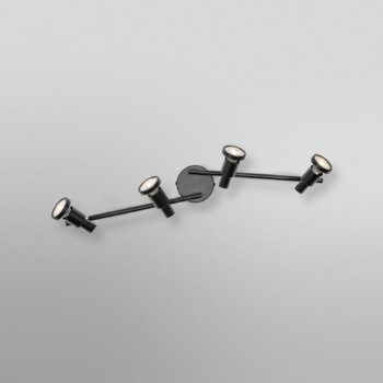 OSRAM stropné bodové svetlá, čierny, 4-pl. kovový GU10-LED 927 stmievateľné