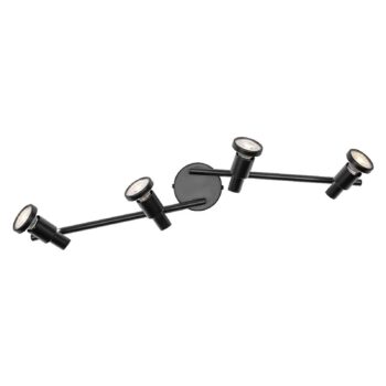 OSRAM stropné bodové svetlá, čierny, 4-pl. kovový GU10-LED 927 stmievateľné