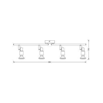 OSRAM stropné bodové svetlá, strieborný, kovový, 4-pl. GU10-LED 2 700 K