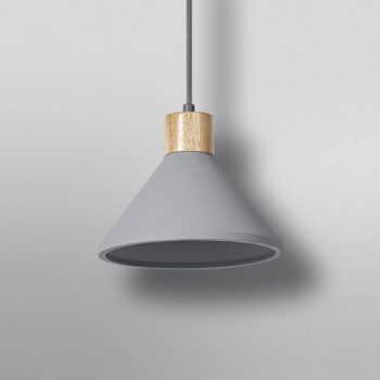 OSRAM závesné svietidlo CONCRETE WOOD, sivá, Ø 22 cm, betón, E27