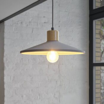 OSRAM závesné svietidlo CONCRETE WOOD, sivá, Ø 32 cm, betón, E27
