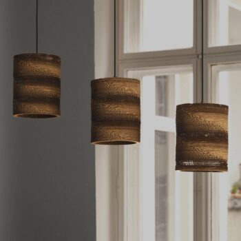 OSRAM závesné svietidlo CYLINDER, 3-pl., hnedá, Ø 20 cm, vlnitá lepenka