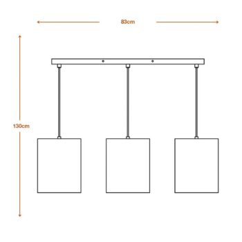 OSRAM závesné svietidlo CYLINDER, 3-pl., hnedá, Ø 20 cm, vlnitá lepenka