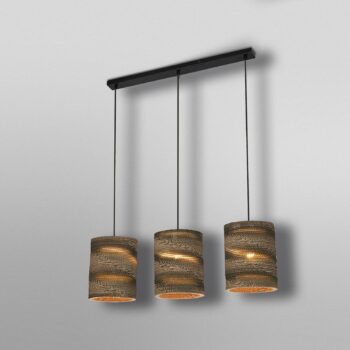 OSRAM závesné svietidlo CYLINDER, 3-pl., hnedá, Ø 20 cm, vlnitá lepenka