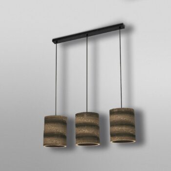 OSRAM závesné svietidlo CYLINDER, 3-pl., hnedá, Ø 20 cm, vlnitá lepenka