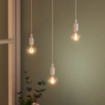OSRAM závesné svietidlo VINTAGE 1906 BELL, biela, plast, Ø 9 cm