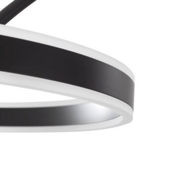 Oblúková lampa LED Lucande Yekta, čierna, 183 cm, stmievateľná