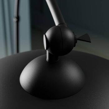 Oblúková lampa Lindby Jonera, čierna, kov, E27, výška 185 cm