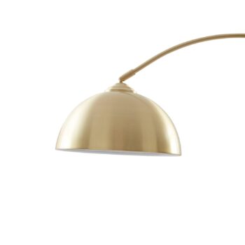 Oblúková lampa Lindby Lennart, mosadz, výškovo nastaviteľná, E27