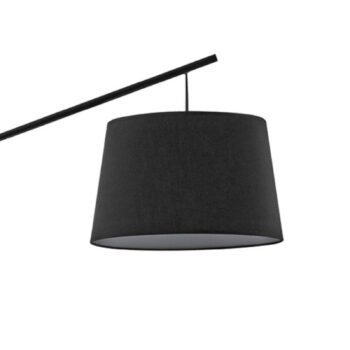 Oblúkové svietidlo Daddy textilné tienidlo, čierne