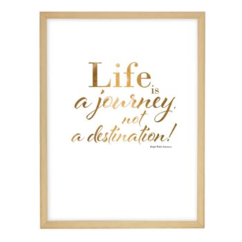 Obraz Life is a journey 30x40cm gold, 30 x 40 cm