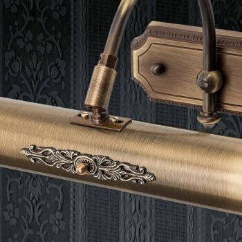 Obrazové svietidlo Gustav starožitná mosadz 30cm