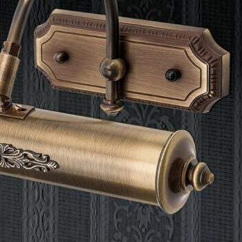 Obrazové svietidlo Gustav starožitná mosadz 30cm