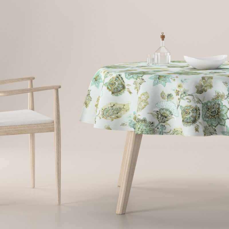 Obrus okrúhly, kvety na béžovo - sivom podklade, Flowers, 143-67 Obrus okrúhly, kvety na béžovo - sivom podklade, Flowers, 143-67