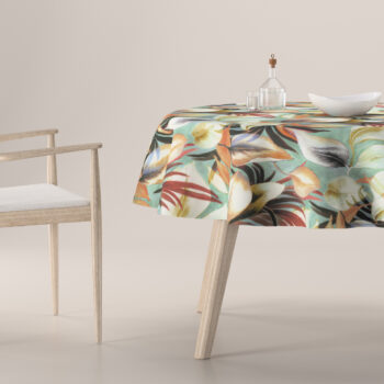 Obrus okrúhly, oranžovo-gaštanovo-žlté listy na pozadí mäty, Abigail, 143-61