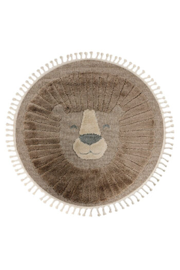 Obsession, Detský kusový koberec My Fano 399 Lion kruh, 133x133, šedá, detská izba