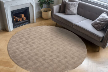 Obsession, Kusový koberec Diamond Cut 800 Taupe kruh, 200x200, hnedá, obývacia izba