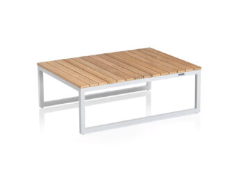 Ocean skid Platform Teak konferenčný stolík 95x70 cm biely