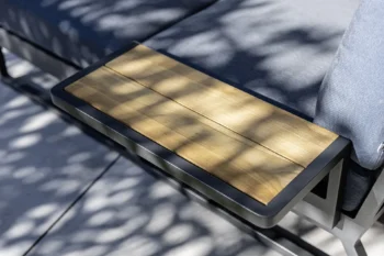 Ocean skid Platform lakťová polička sivo modrá / teak top
