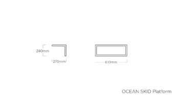 Ocean skid Platform lakťová polička svetlo sivá / teak top