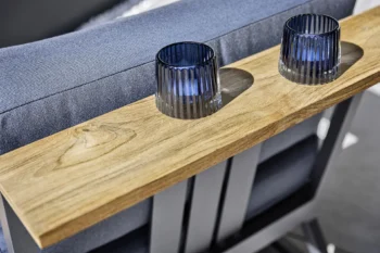 Ocean skid Platform opierková polička sivo modrá / teak top