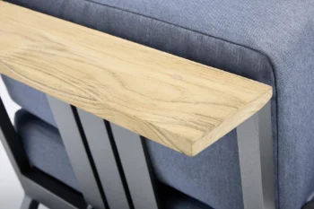Ocean skid Platform opierková polička sivo modrá / teak top