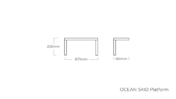 Ocean skid Platform opierková polička svetlo sivá / teak top