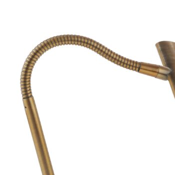 Ohybná stolová LED lampa Curtis, starožitná mosadz