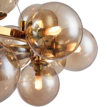 Okrúhla závesná lampa Dallas, zlatá
