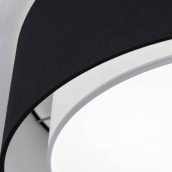 Okrúhle textilné stropné svietidlo Antoni čierne