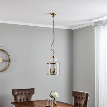 Okrúhly tvar lucerny – závesná lampa Rieka 25 cm