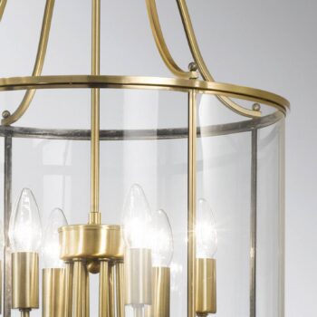 Okrúhly tvar lucerny – závesná lampa Rieka 43 cm
