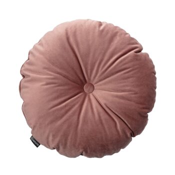 Okrúhly vankúš s gombíkom, Koral, ⌀40 cm, Velvet, 704-30