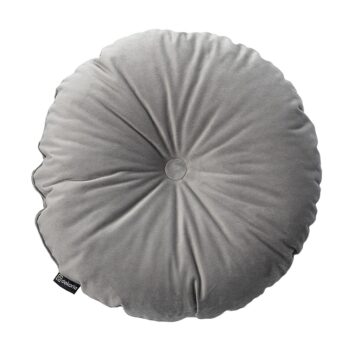 Okrúhly vankúš s gombíkom, Lysegrå, ⌀40 cm, Velvet, 704-24