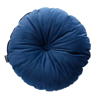 Okrúhly vankúš s gombíkom, Mørkeblå, ⌀40 cm, Velvet, 704-29