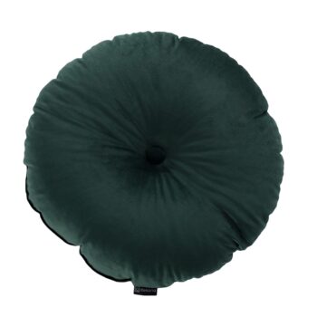 Okrúhly vankúš s gombíkom, Mørkegrøn, ⌀40 cm, Velvet, 704-25