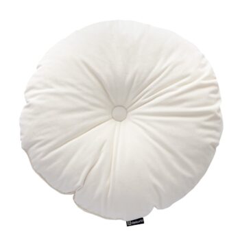 Okrúhly vankúš s gombíkom, OffWhite, ⌀40 cm, Velvet, 704-10
