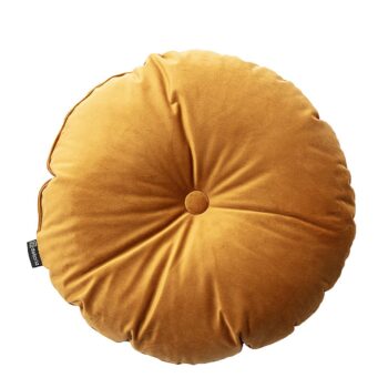 Okrúhly vankúš s gombíkom, Sennepsgul, ⌀40 cm, Velvet, 704-23