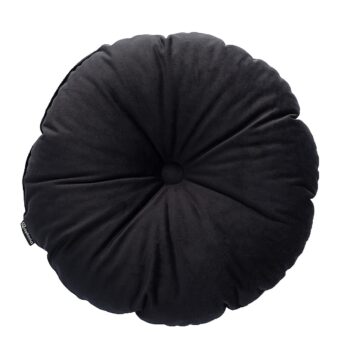 Okrúhly vankúš s gombíkom, Sort, ⌀40 cm, Velvet, 704-17