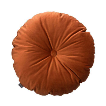 Okrúhly vankúš s gombíkom, Terracotta, ⌀40 cm, Velvet, 704-33