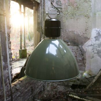 Olive Green závesná lampa Frisk, industriálna