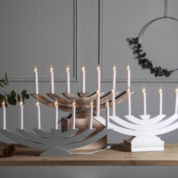 Osvetlenie okna Navida, drevo, 7–pl., hnedá