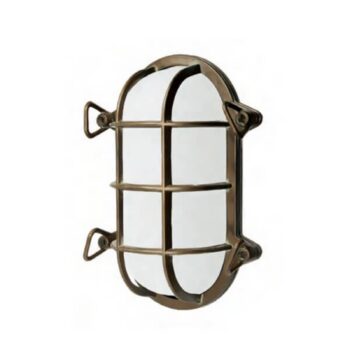 Oválna lodná armatúra Hook, mosadz antik, opál